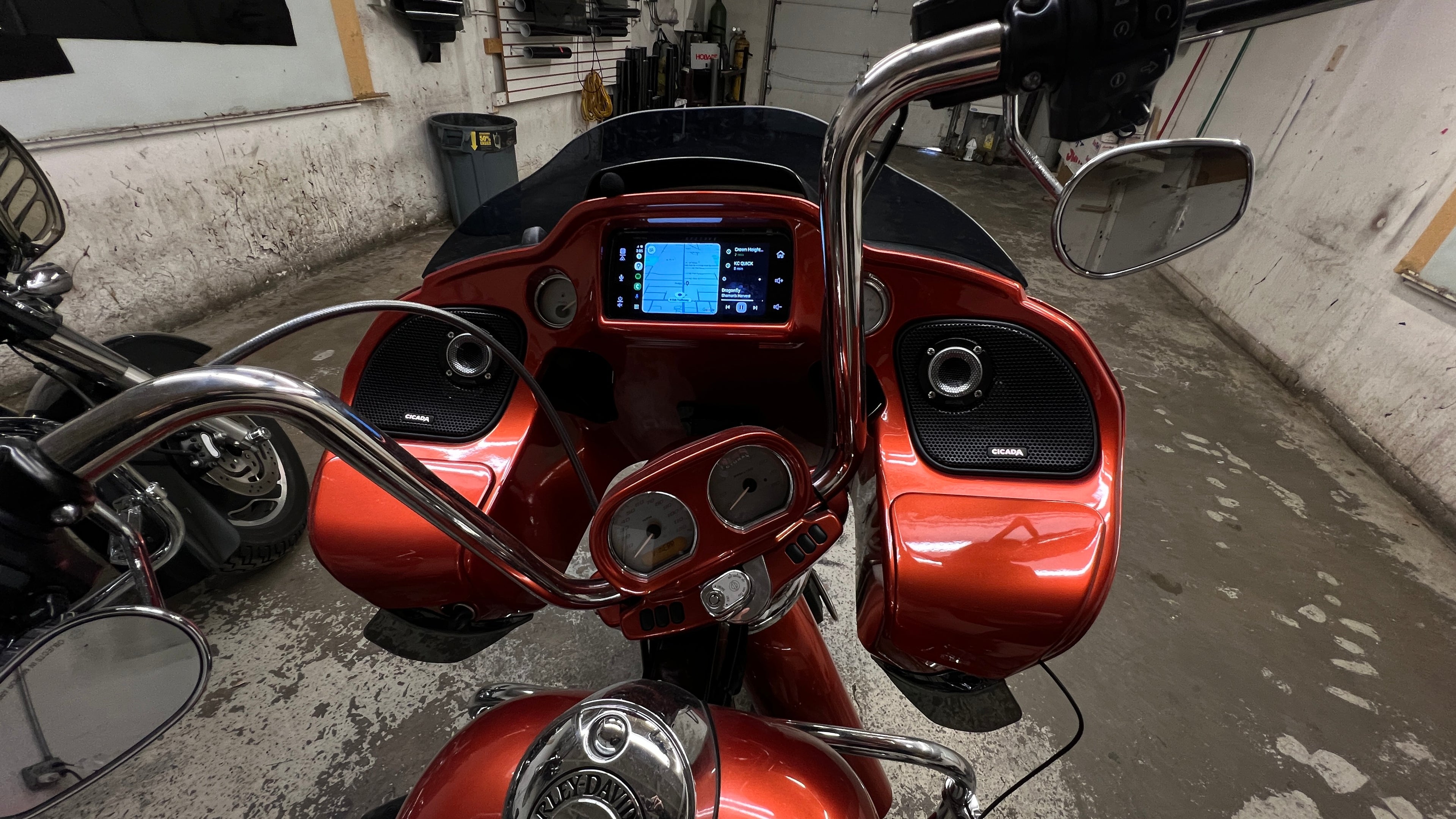 Motorcycle audio. Harley Davidson with Cicada speakers